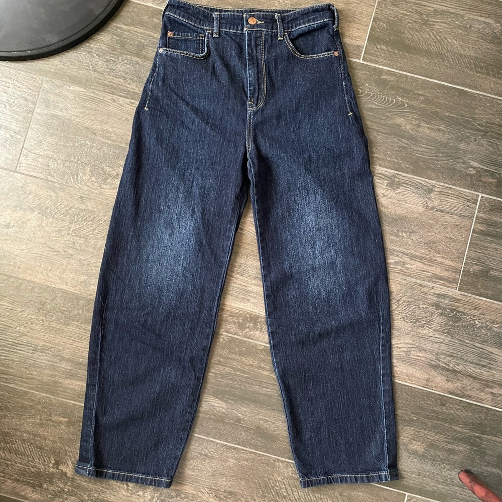 Pilcro High Wasted Trouser Jean, Wide Leg, Ankle Length Size 27